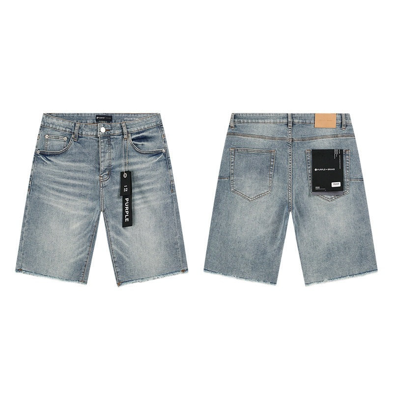 Purple Brand Distressed Loose Fit Denim Shorts Unisex