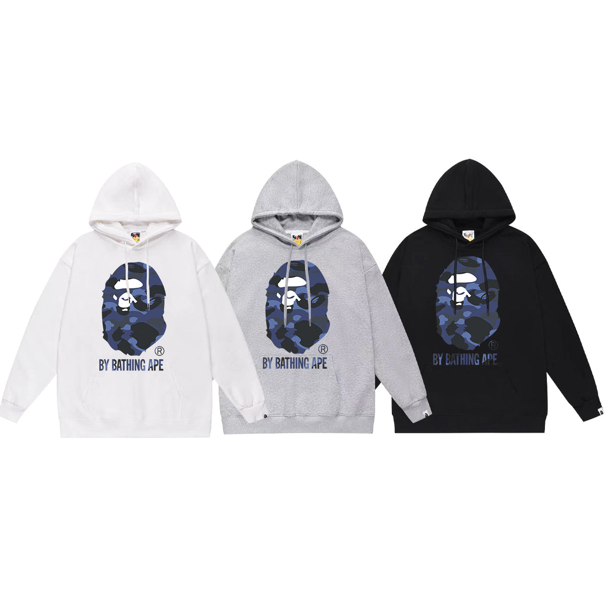Bape Camo Ape Head Graphic Vintage Washed Oversized Hoodie Streetwear