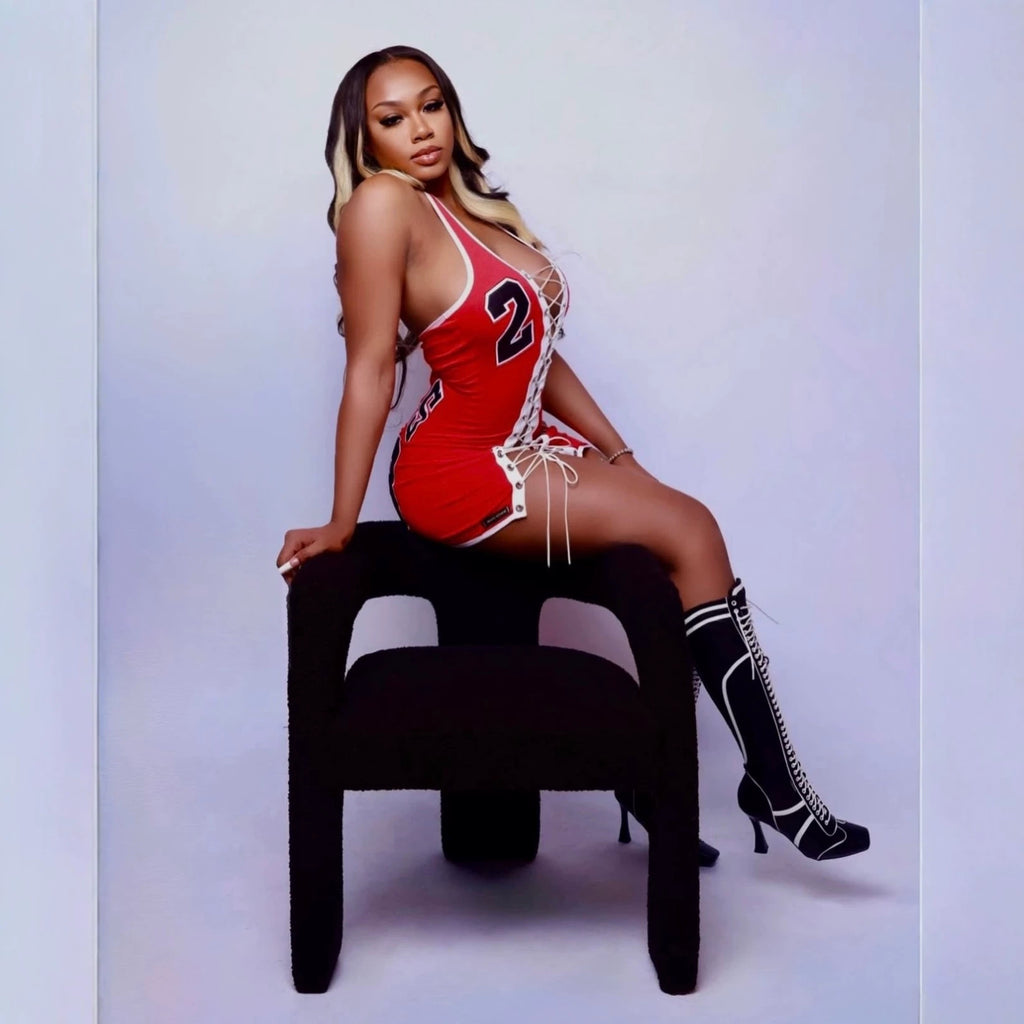 Bulls Lace Up Halter Cutout Bodycon Mini Dress Women
