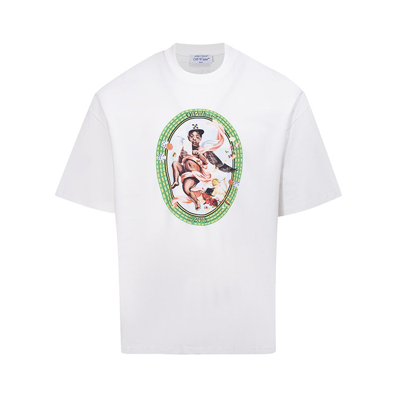 2026 New Off-White Arrow Print Tee Loose Crew Neck Streetwear T-Shirt