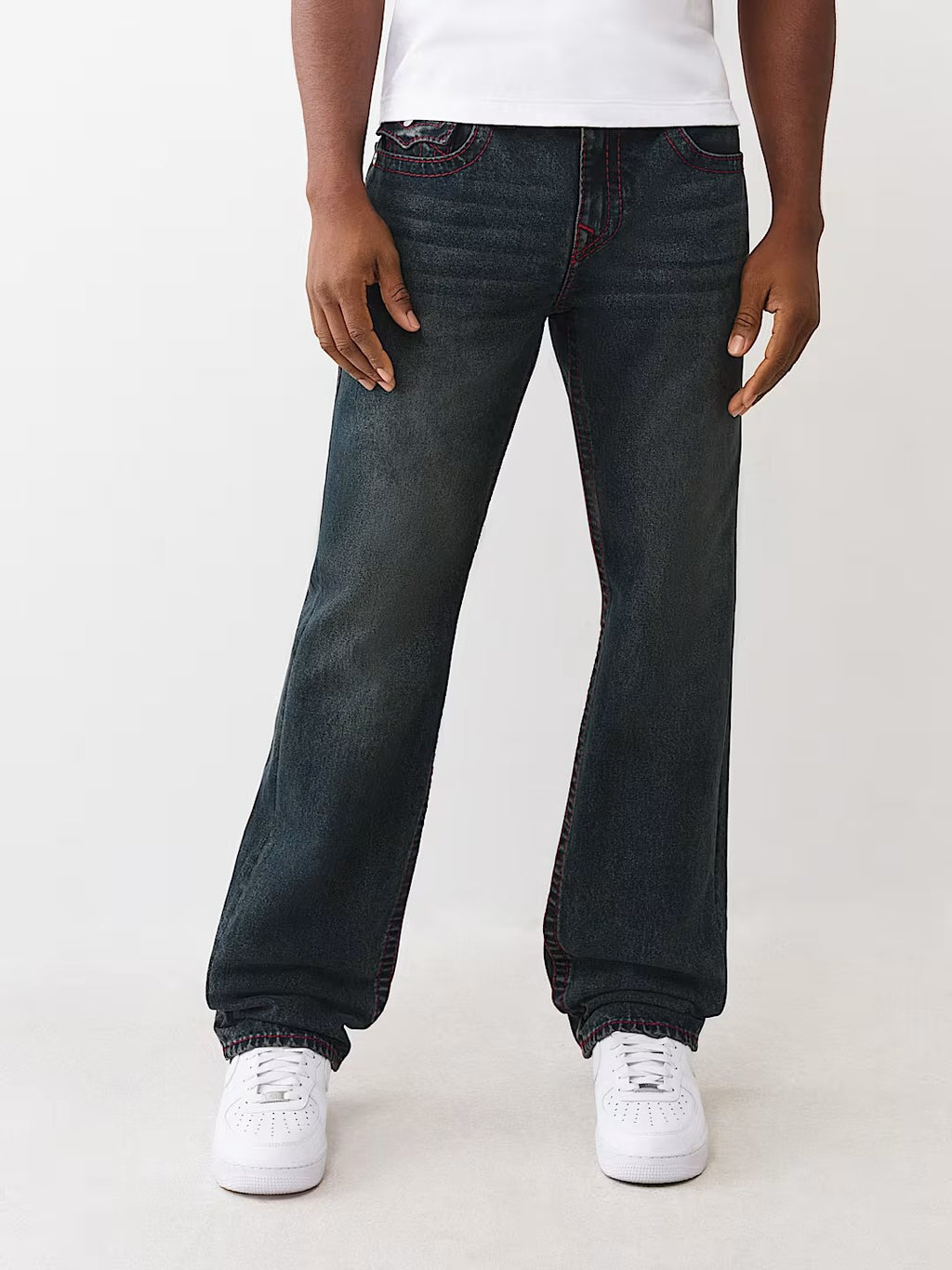 True Religion Letter Embroidery Bobby Baggy Jeans Men Y2K