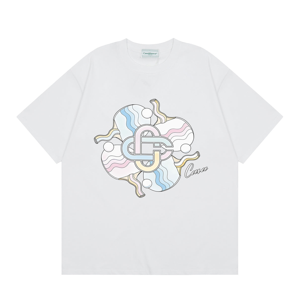 Casablanca Multi‑Artwork Vintage Graphic Oversized Tee Streetwear