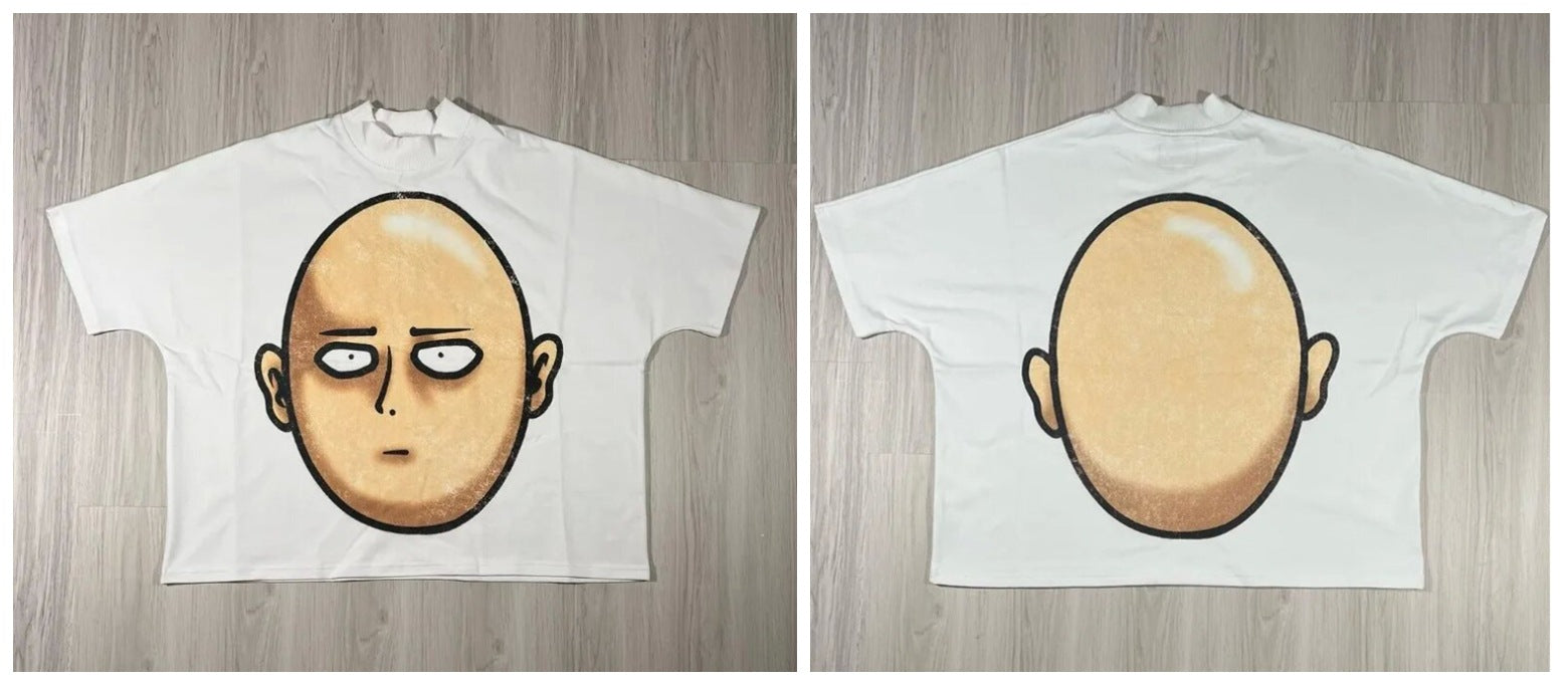 Y2K Anime Cartoon Grafik Unisex Oversized Streetwear Baumwoll-T-Shirt
