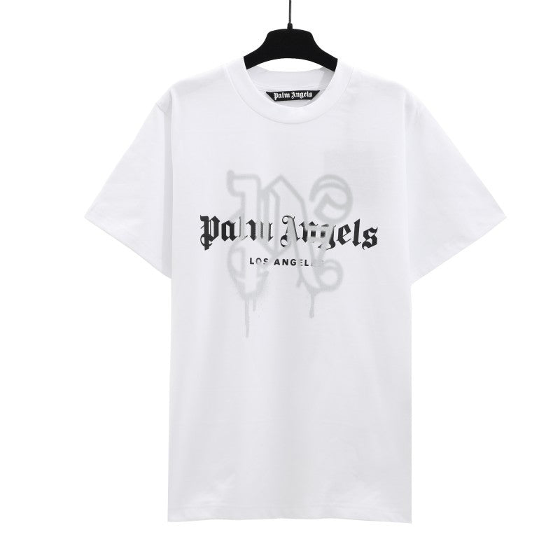 Palm Angels Graffiti Flame Palm Tree Graphic Oversized Tee Streetwear