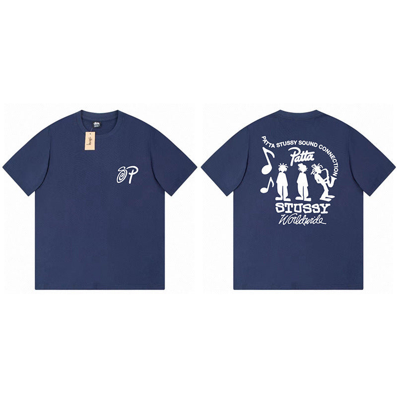 Stussy Graphic Print Collection Loose Casual Short Sleeve T-Shirt