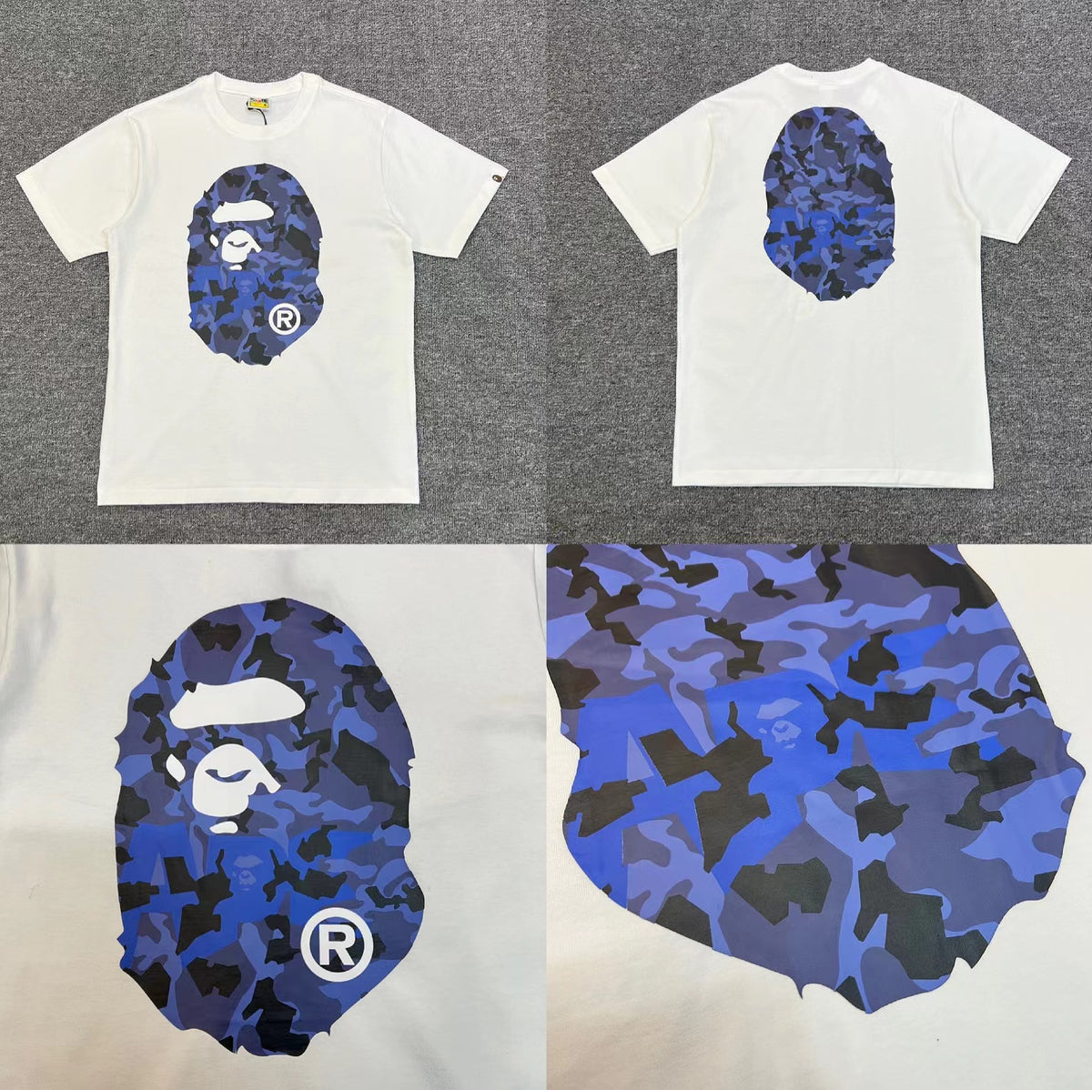 Bape Ape Head Camo Graphic Oversized Short Sleeve Tee Multi‑Style