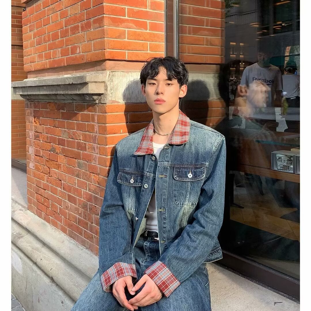 Y2K Vintage Washed Spliced Denim Zip‑Up Jacket Streetwear Unisex