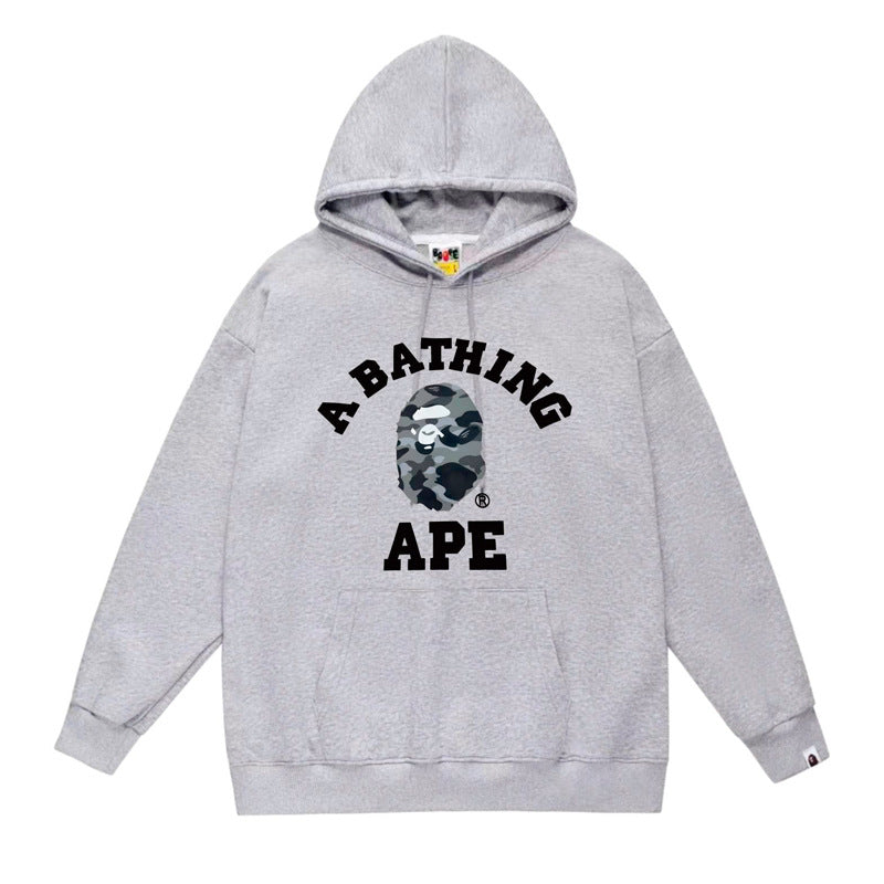 BAPE Ape Head Graphic Hoodie Camo Print Loose Cotton Pullover