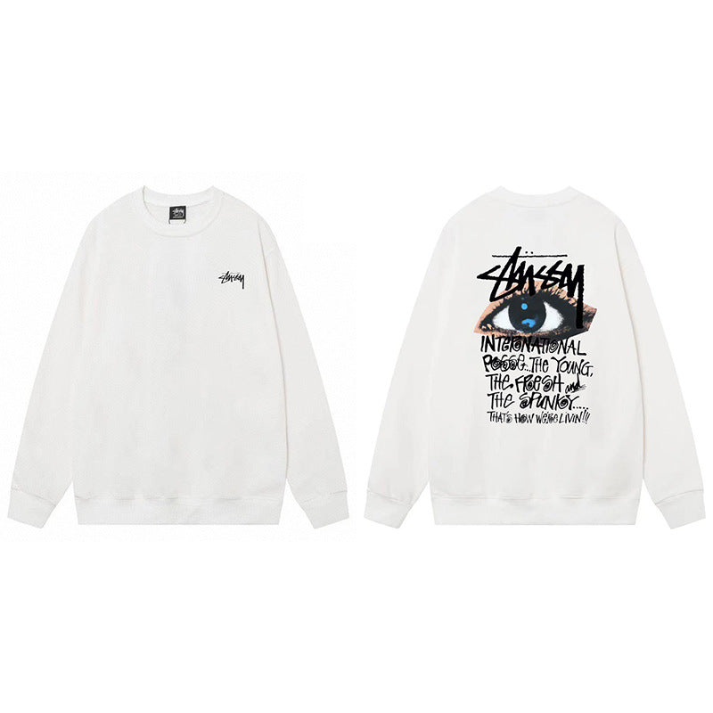 Stussy Graphic Crewneck Sweatshirt 8 Ball Dice Street Casual Pullover