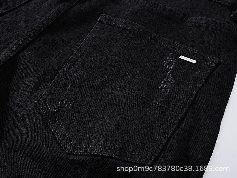 Amiri Distressed Splash Ink Stretch Slim Tapered Denim Jeans Unisex