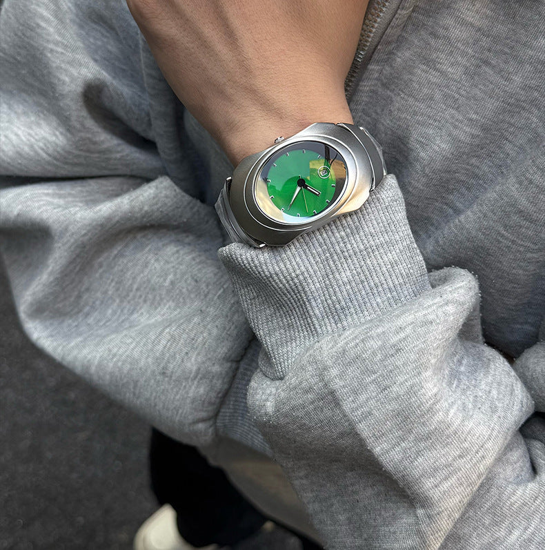 Y2K Irregular Oval Quartz Wrist Watch