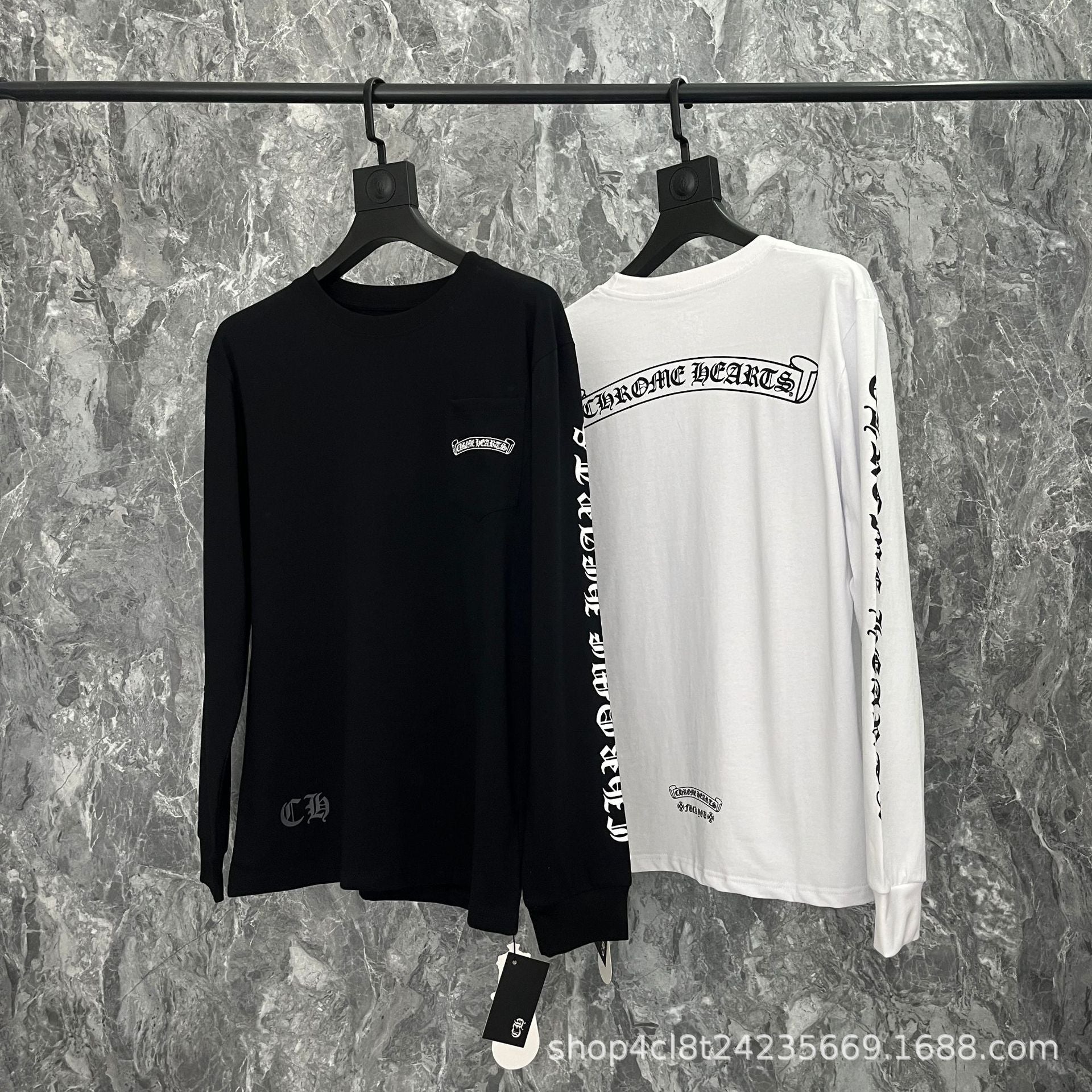 Chrome Hearts Cross Horseshoe Sanskrit Print Long Sleeve Tee Unisex