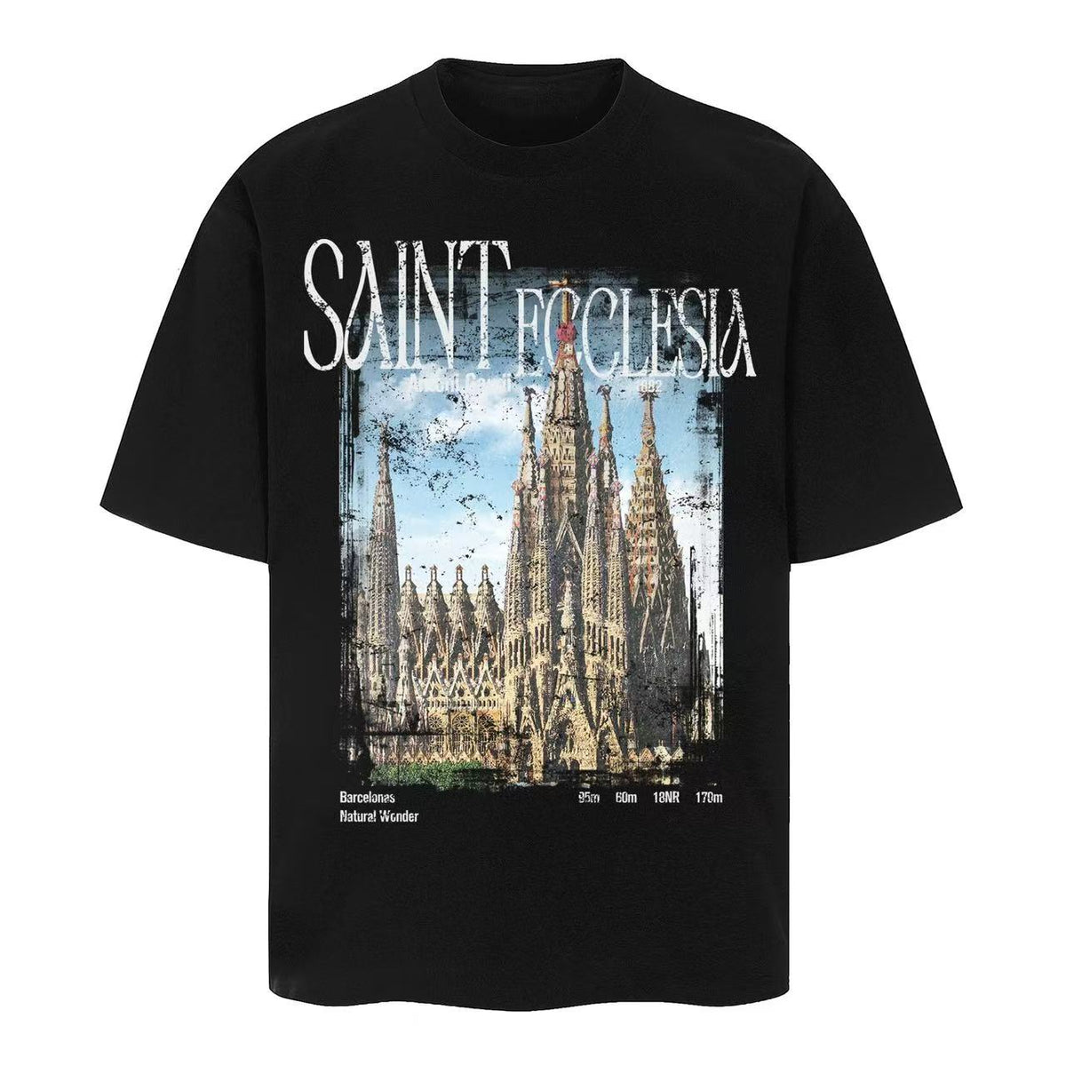 Saint Michael Vintage Multi‑Graphic Oversized Tee Streetwear Unisex