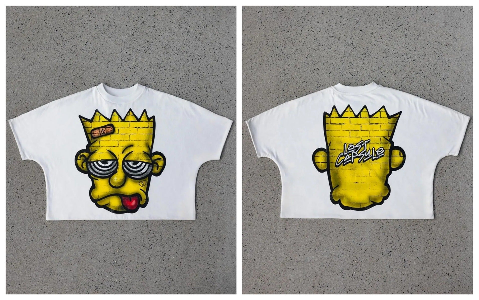 Revealmyfear Y2K Double Sided Cartoon Oversized Vintage Baumwoll-T-Shirt