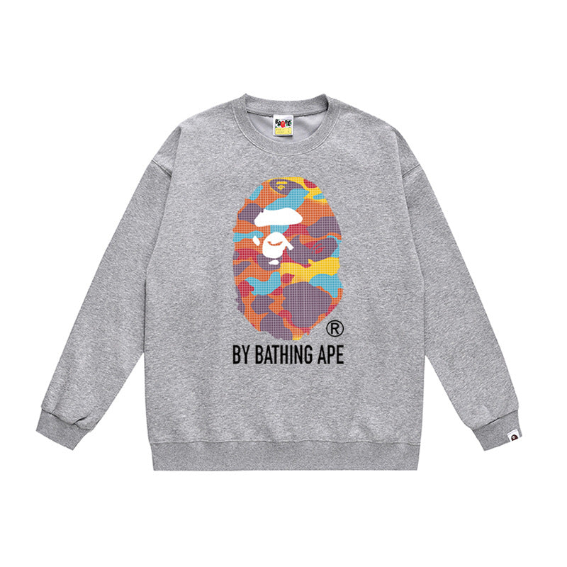 BAPE Ape Head Crewneck Sweatshirt Multi Print Streetwear Pullover