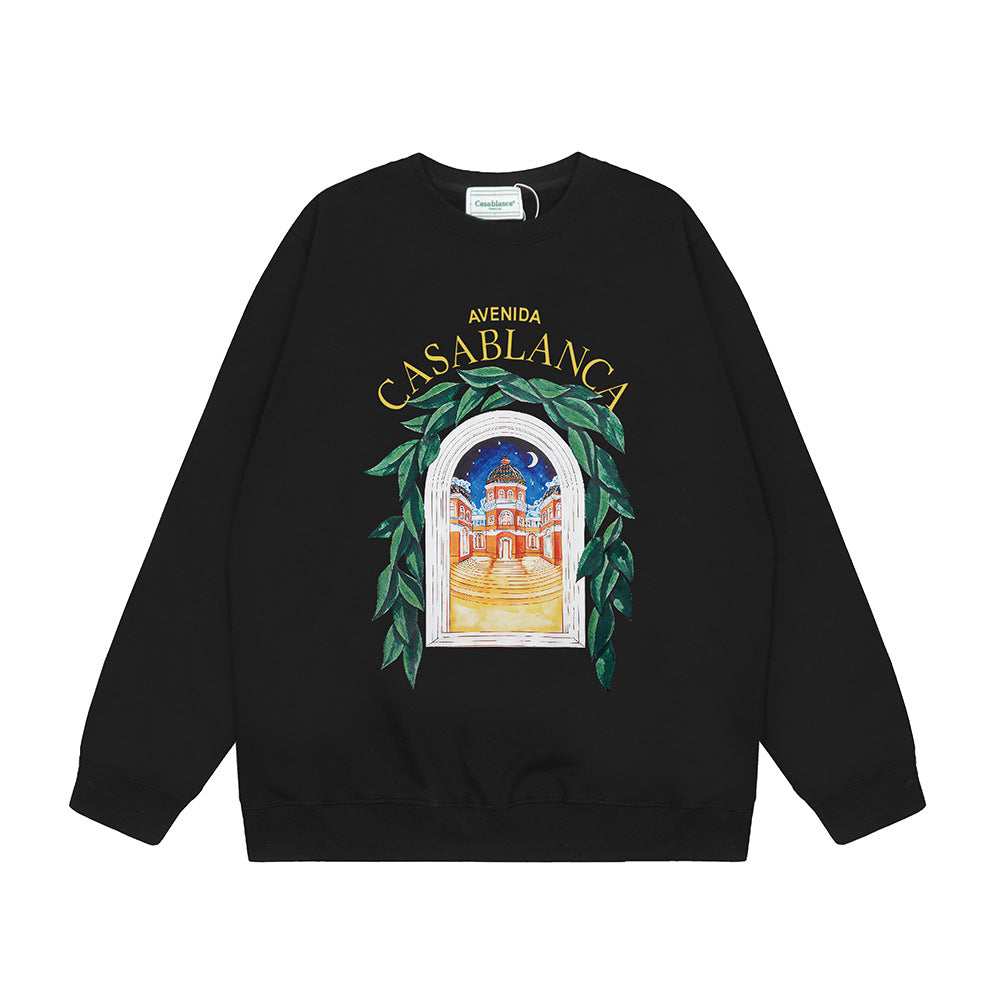 Casablanca Graphic Print Crew Neck French Terry Sweatshirt Unisex