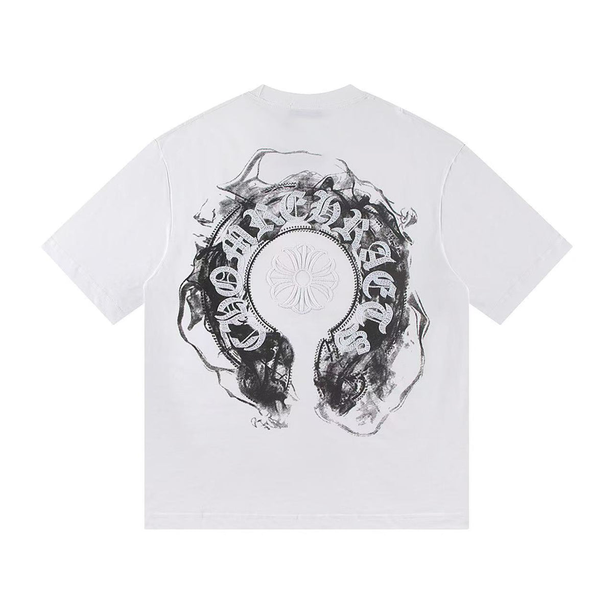 Chrome Hearts Horseshoe Cross Print Short Sleeve Tee Unisex
