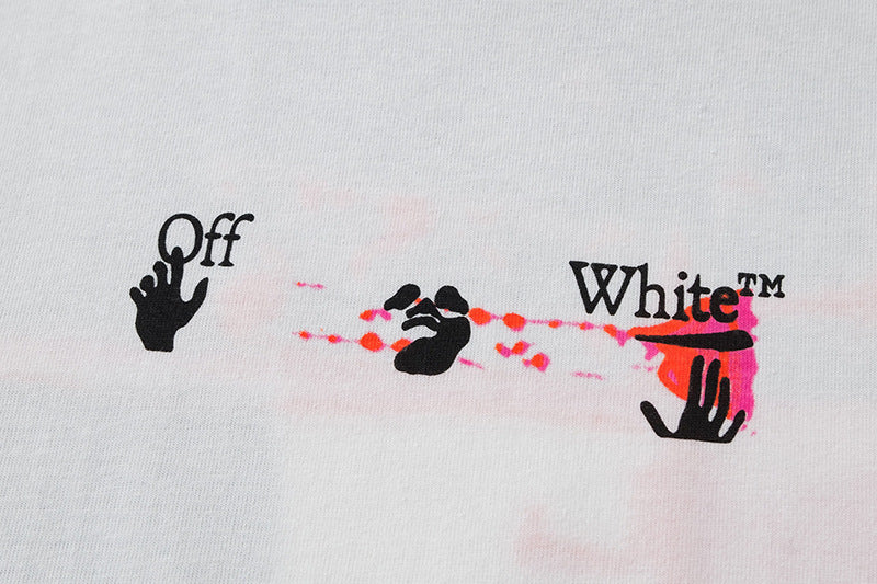 Off‑White Melt Arrow Gradient Splash Ink Crew Neck T‑Shirt Unisex