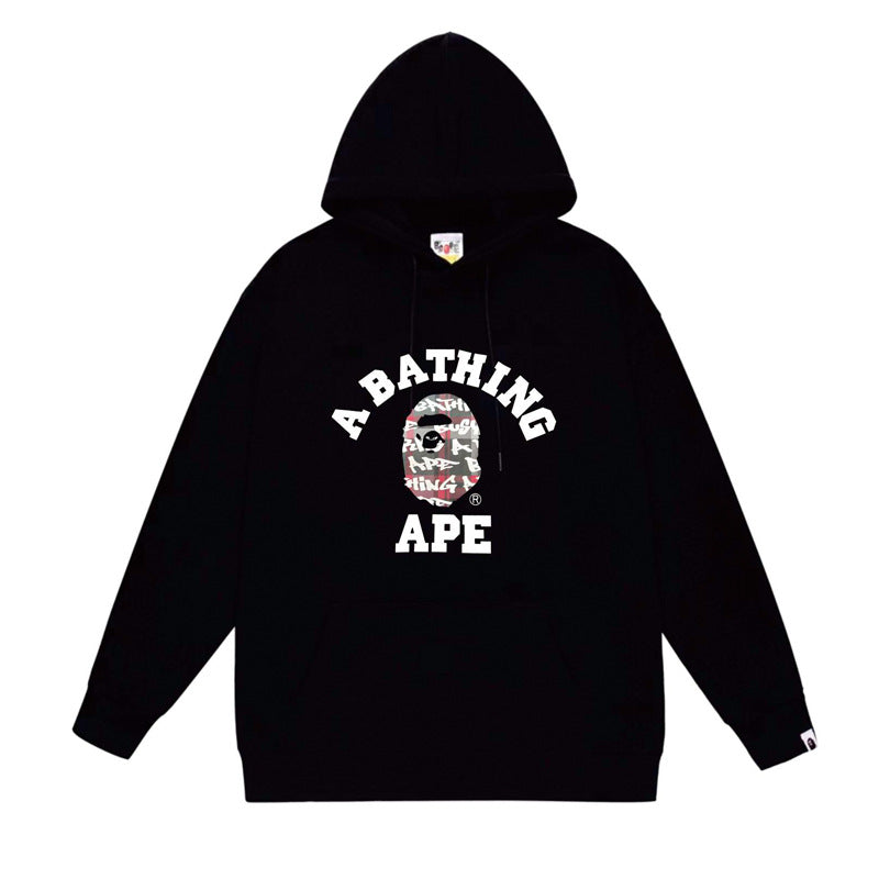 BAPE Ape Head Graphic Hoodie Camo Print Loose Cotton Pullover