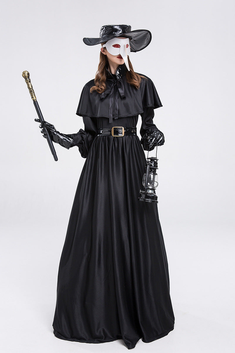 Halloween Men & Women Plague Doctor Cosplay Medieval Couple Party Sets