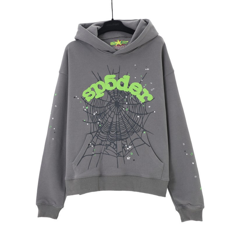 Sp5der Foam Print Spider Web Hoodie Sweatshirt Jogger Pants Set