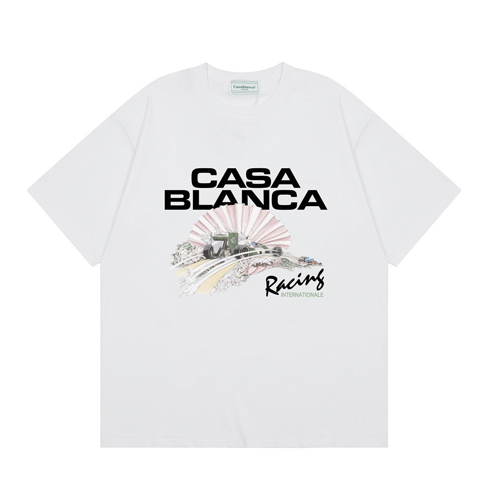 Casablanca Multi‑Print Tennis Floral Graphic Oversized Tee Streetwear