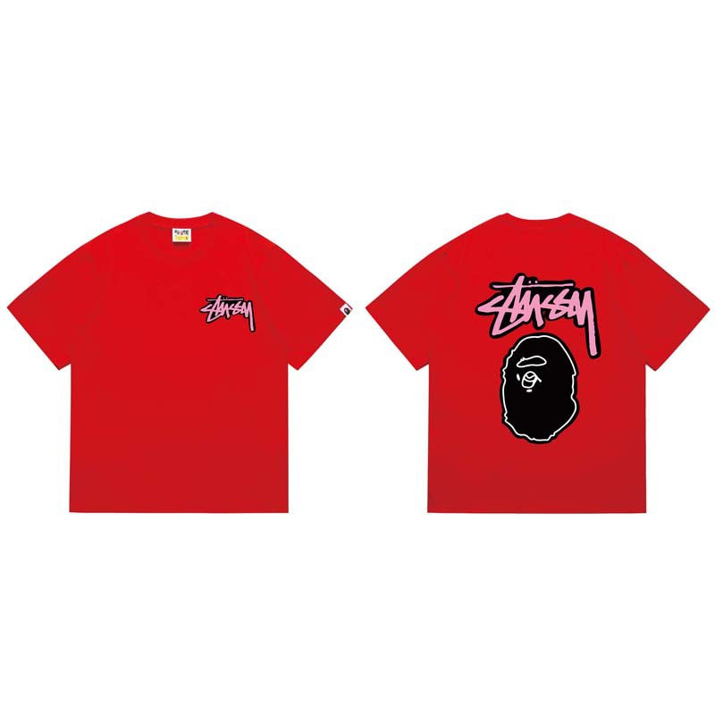 BAPE Ape Head Shark Print Loose Casual Unisex T-Shirt