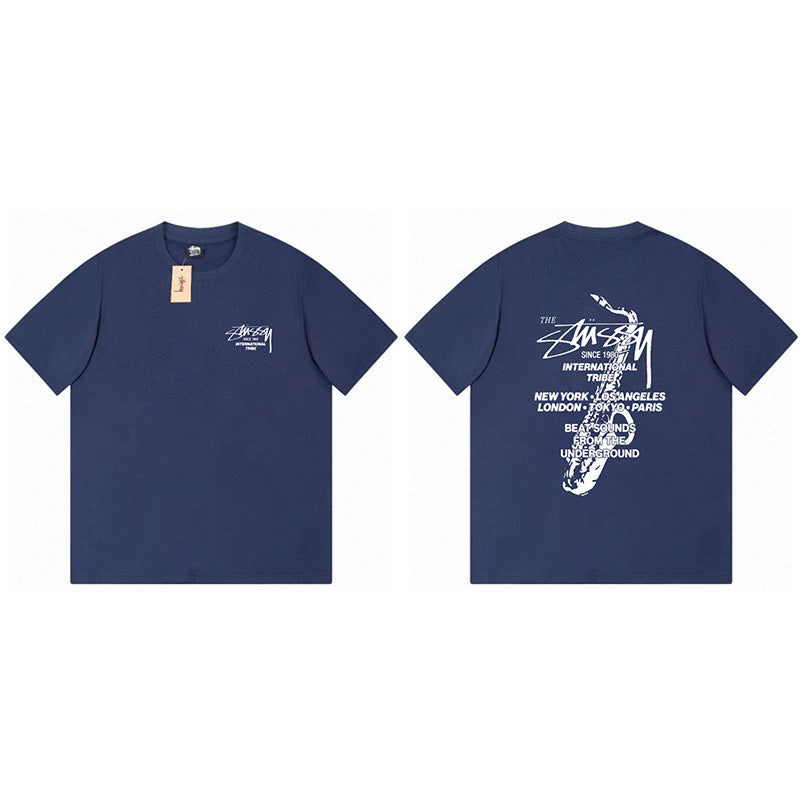 Stussy Graphic Print Collection Loose Casual Short Sleeve T-Shirt