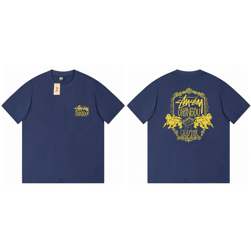 Stussy Graphic Print Collection Loose Casual Short Sleeve T-Shirt