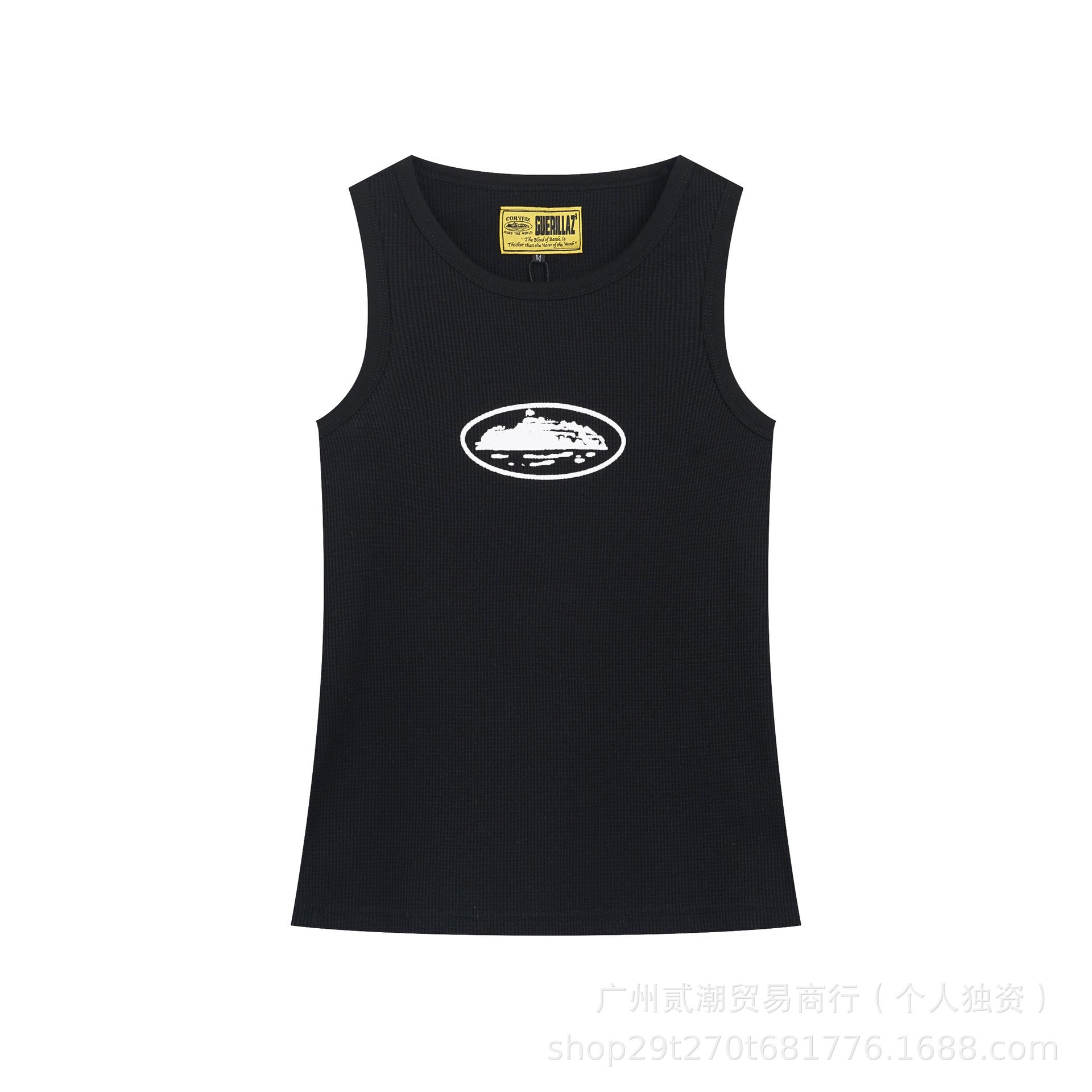 Corteiz Style Y2K Geripptes Tanktop Ärmelloses Streetwear Basic Weste