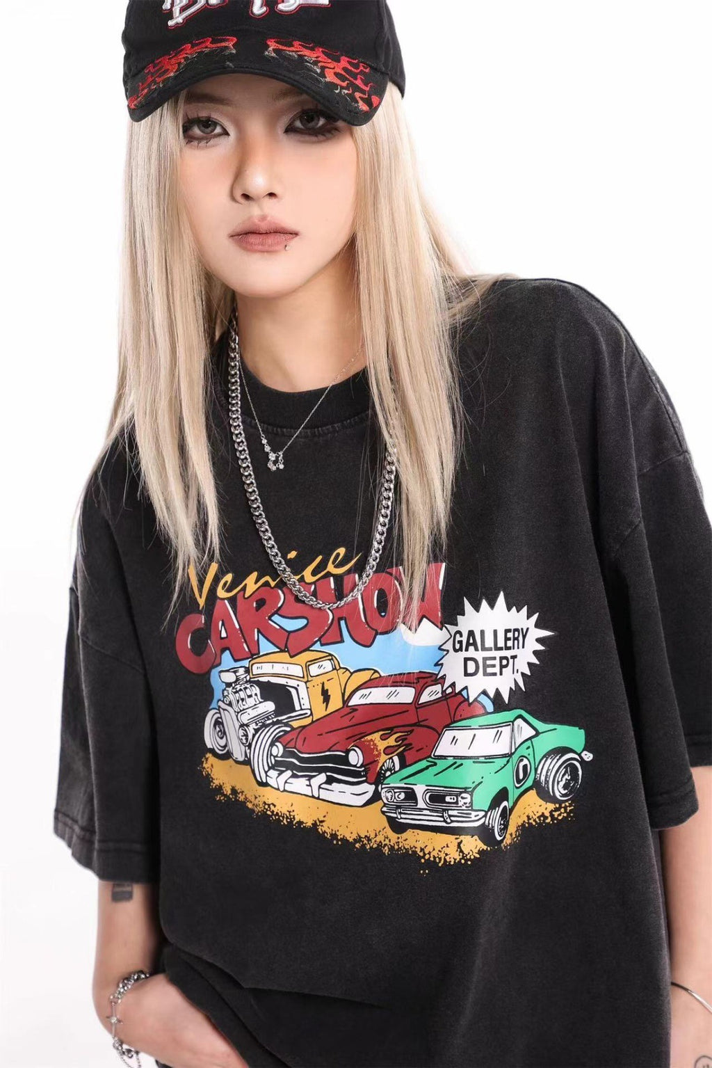 Gallery Dept Vintage Washed Graphic Short Sleeve Tee Streetwear Unisex