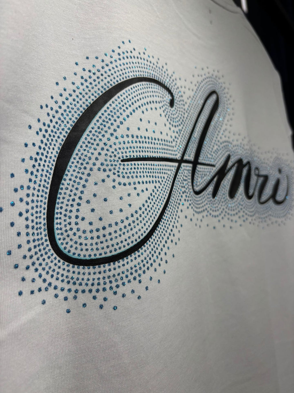 Amiri Classic Rhinestone Letter Print Crew Neck T Shirt Unisex