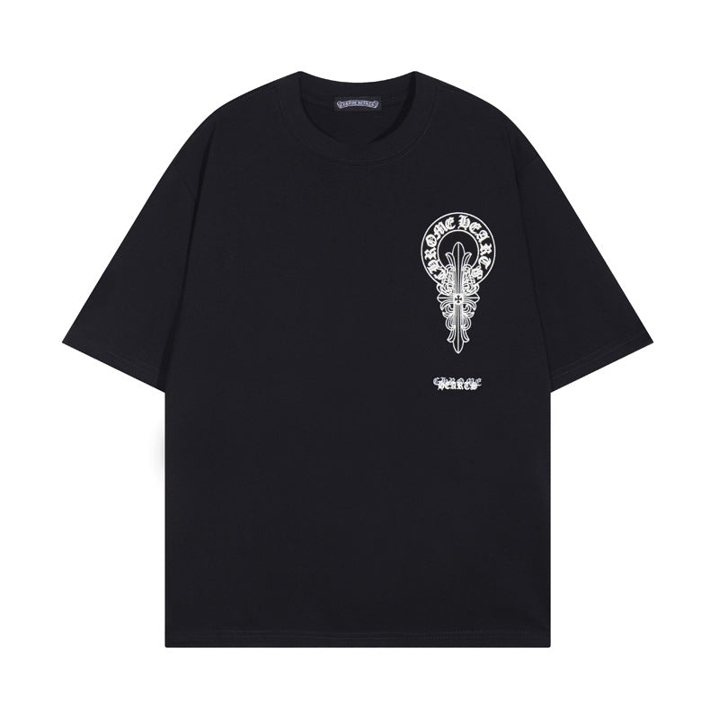 Chrome Hearts Horseshoe Cross Floral Crew Neck T‑Shirt Unisex