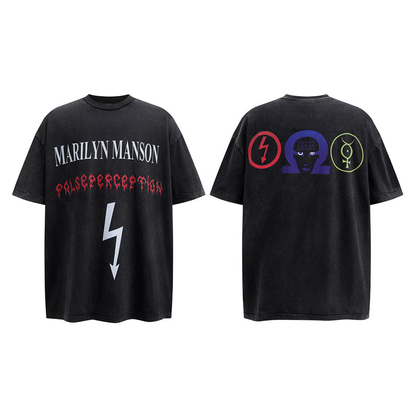 Saint Michael Vintage Washed Distressed Hole Loose Streetwear T-Shirt