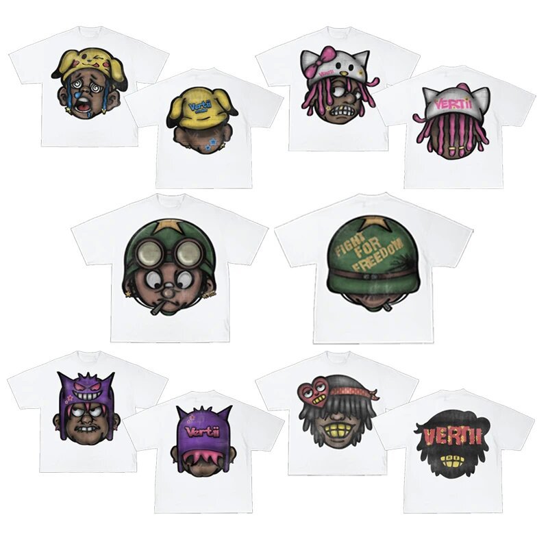 Y2K Vintage Cartoon Graphic Unisex Oversized Streetwear Cotton Tee