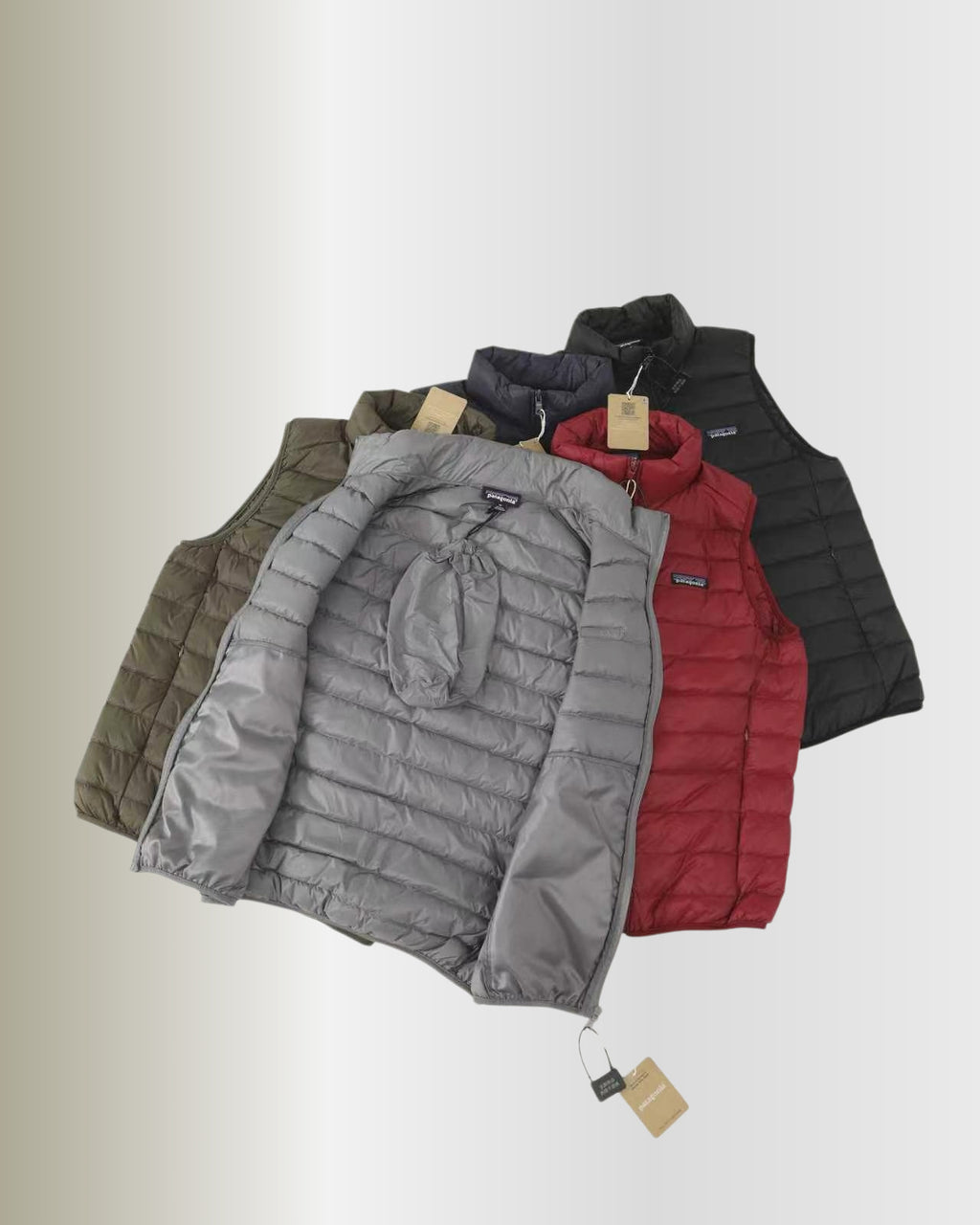 Patagonia Packable Down Vest Stand Collar Zip Outdoor Warm Gilet