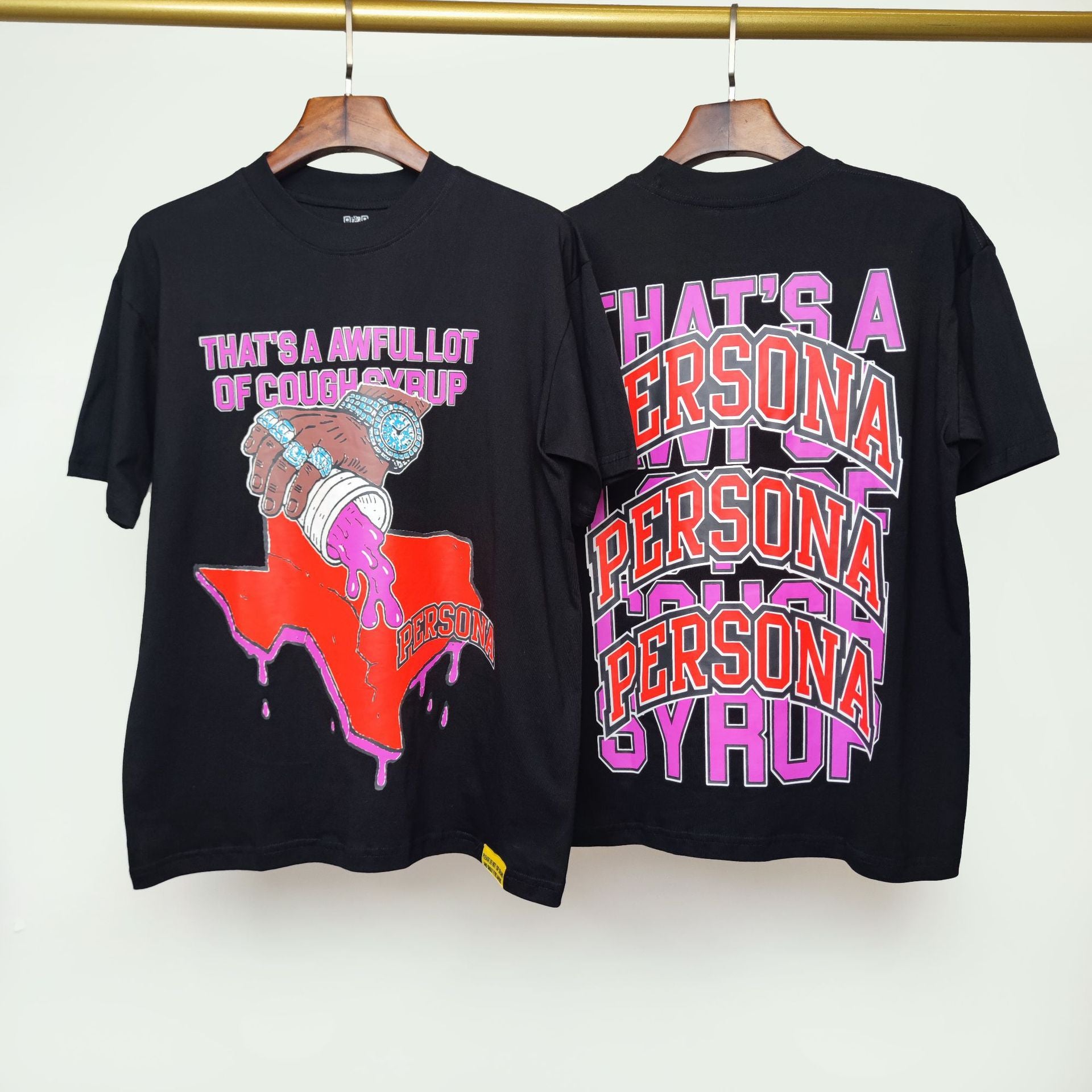 ALOCS Cough Syrup Letter Graphic Short Sleeve Tee Streetwear Unisex