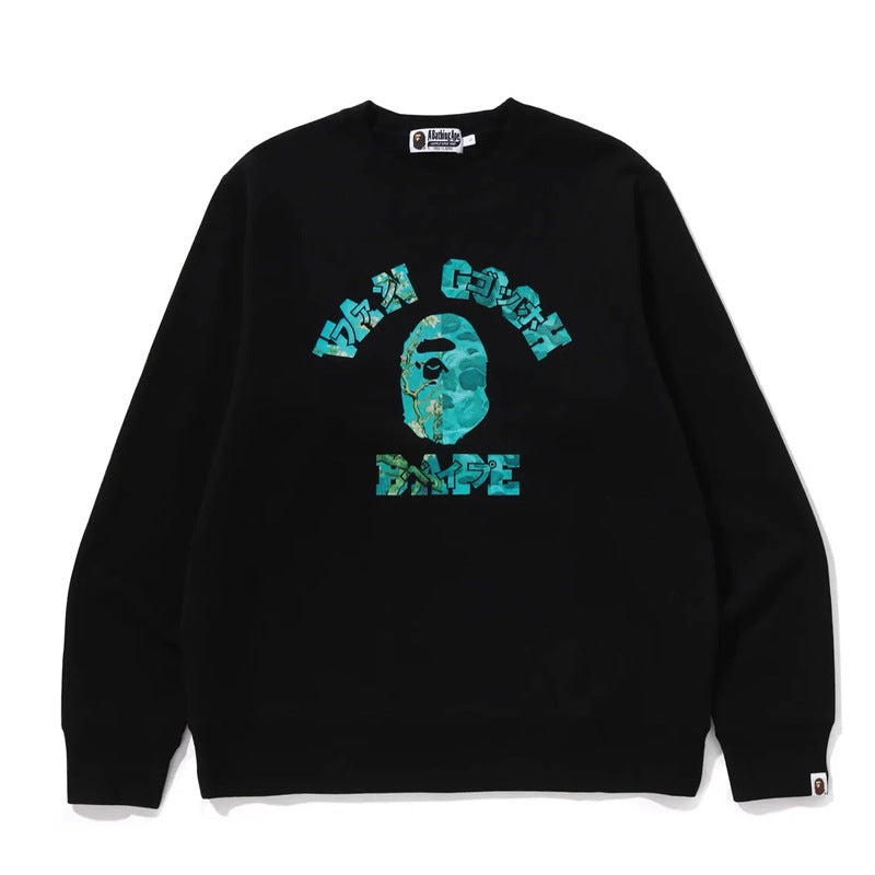 Bape Camo Ape Head Graphic Washed Oversized Crewneck Streetwear