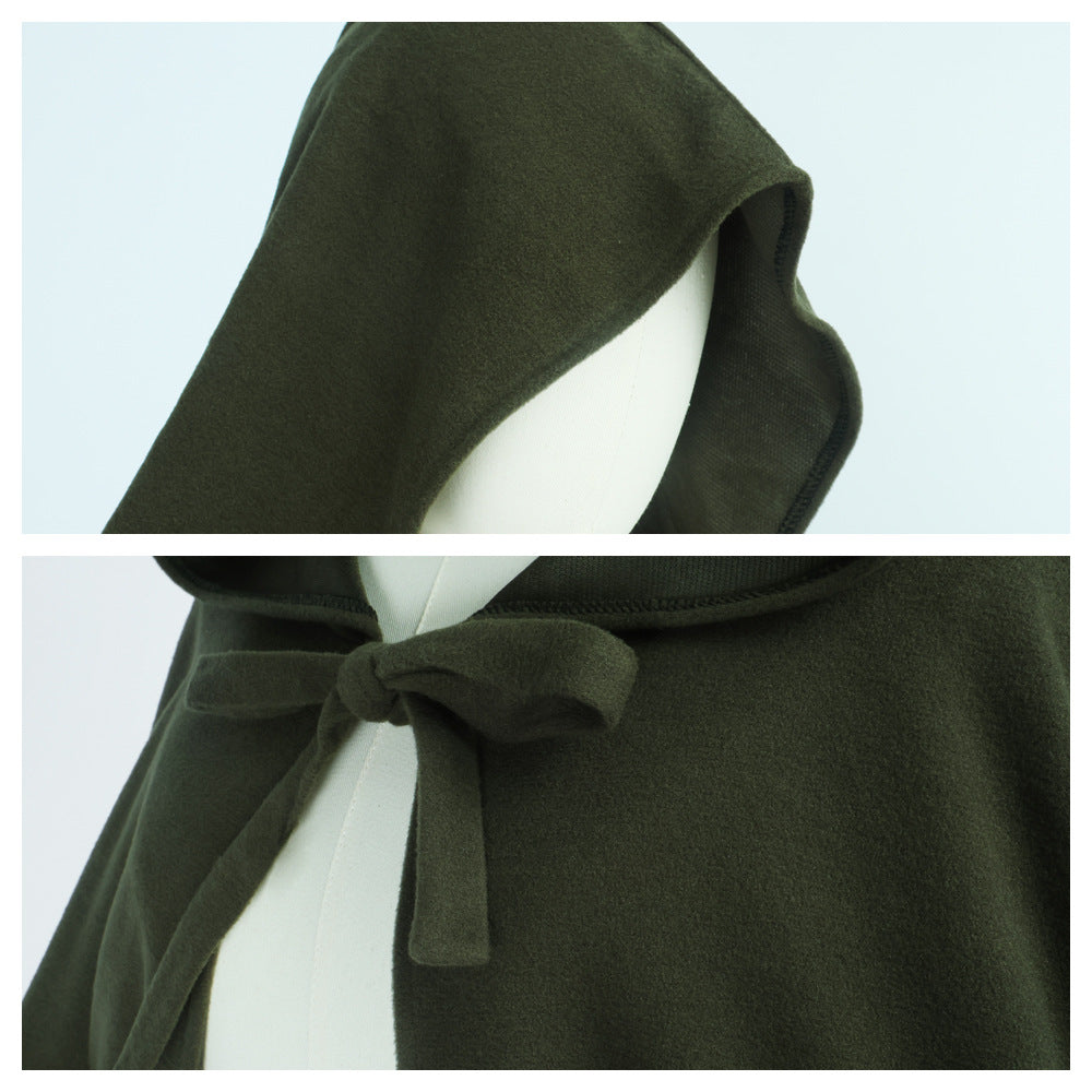 Halloween Medieval Hooded Cloak Hobbit Elf Renaissance Cosplay Cape