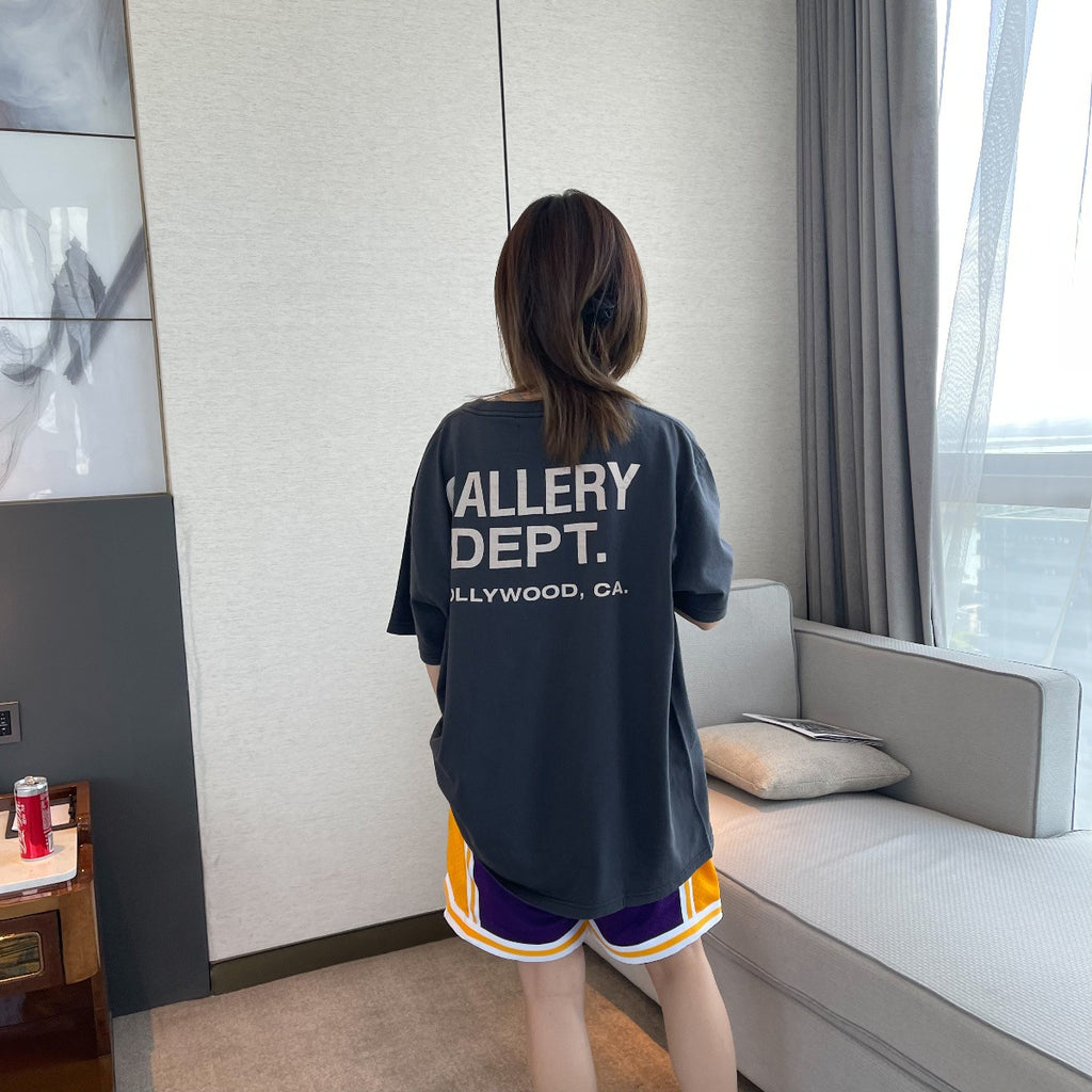 Gallery Dept Vintage Washed Graphic Short Sleeve Tee Streetwear Unisex