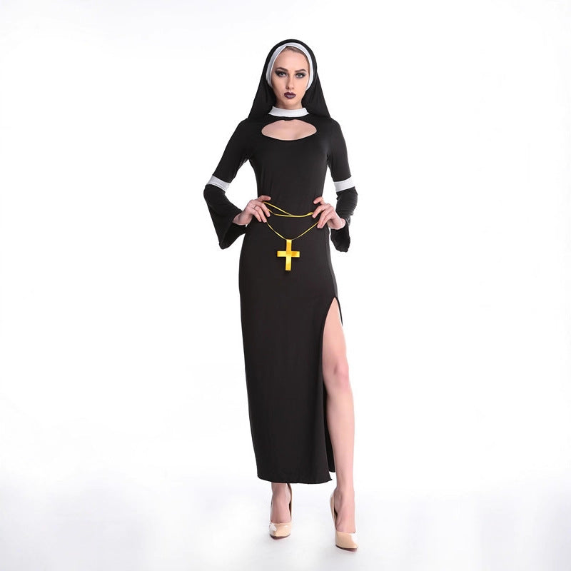 Halloween Men & Women Priest Nun Cosplay Easter Carnival Party Sets