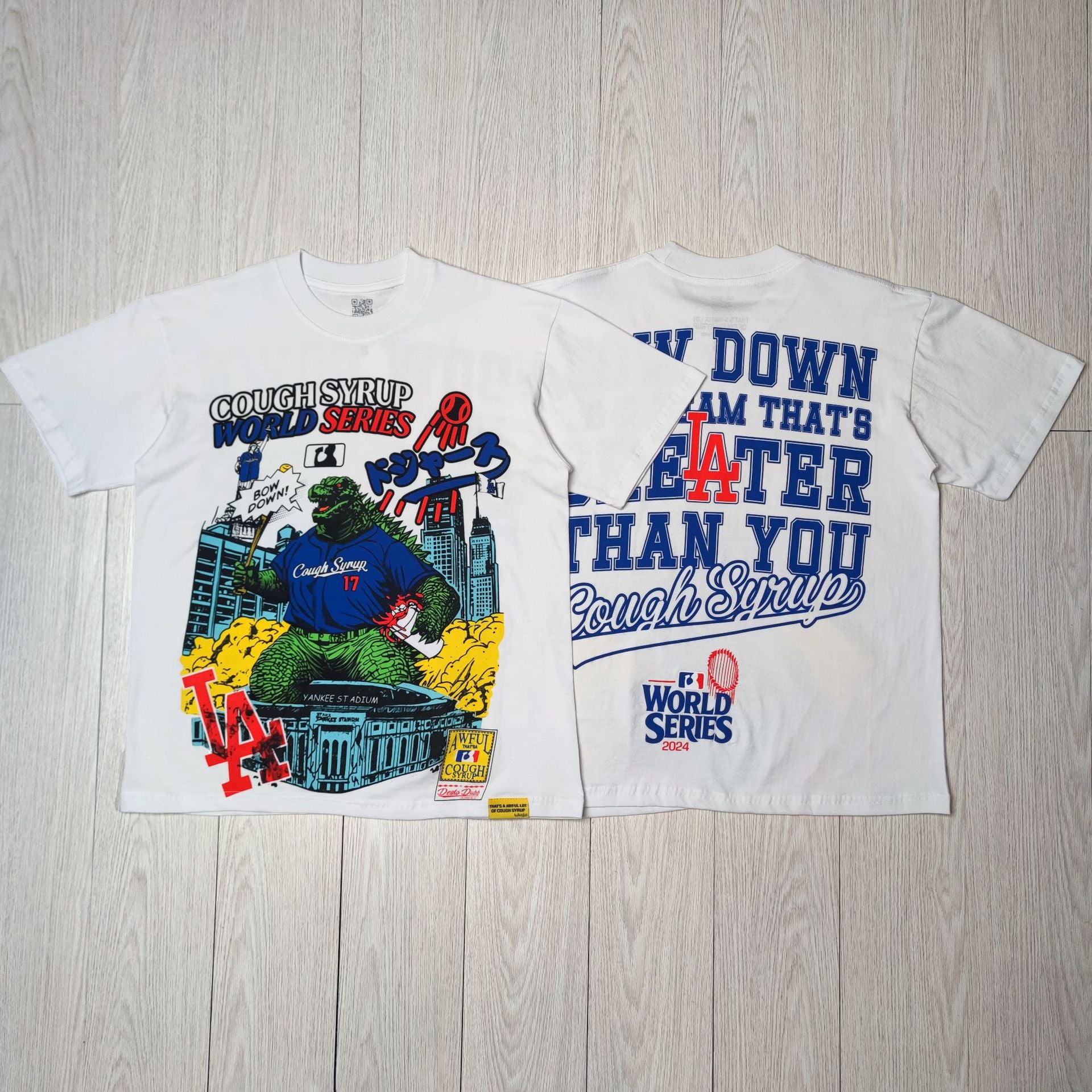 ALOCS Cough Syrup Letter Graphic Short Sleeve Tee Streetwear Unisex