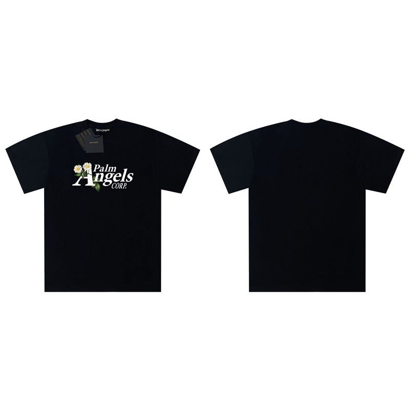 Palm Angels Graphic Print Tee Loose Crew Neck Streetwear T-Shirt