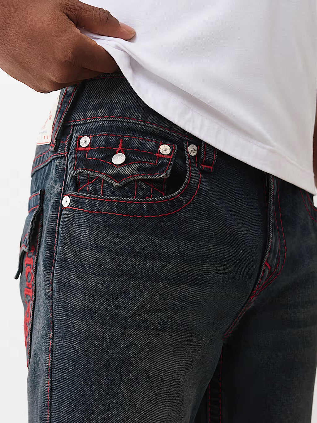 True Religion Letter Embroidery Bobby Baggy Jeans Men Y2K