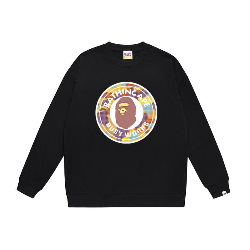 BAPE Ape Head Crewneck Sweatshirt Multi Print Streetwear Pullover