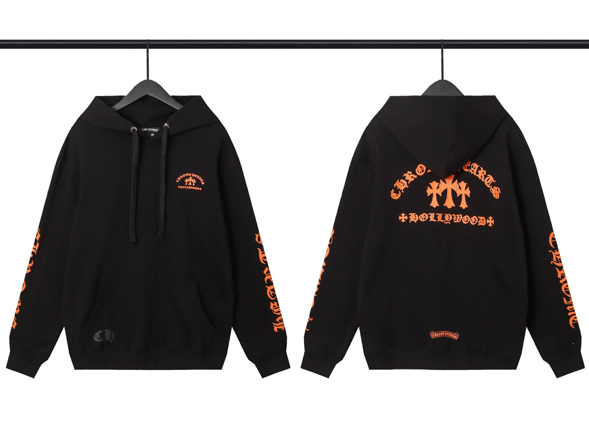 Chrome Hearts Horseshoe Cross Hoodie Goth Streetwear Graphic Pullover