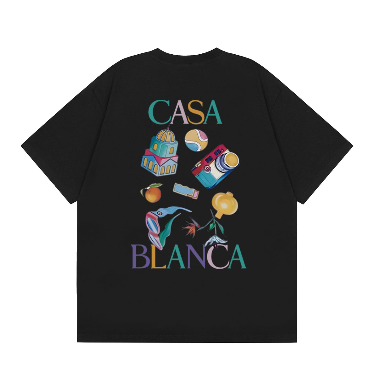 Casablanca Multi‑Artwork Vintage Graphic Oversized Tee Streetwear