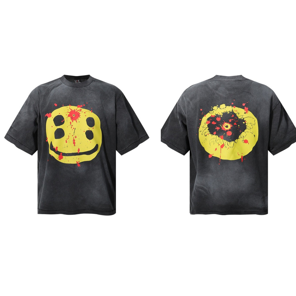 Saint Michael Vintage Washed Graphic Print Loose Streetwear T-Shirt