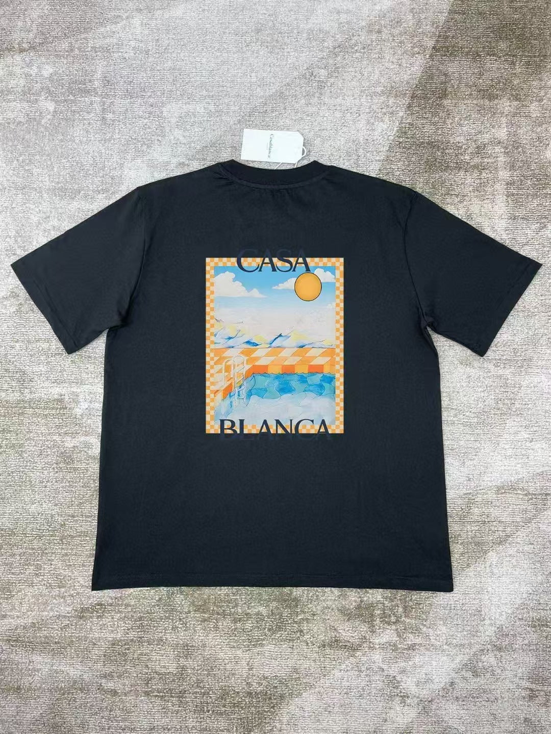 Casablanca Art Graphic Print Loose Unisex Short Sleeve T-Shirt