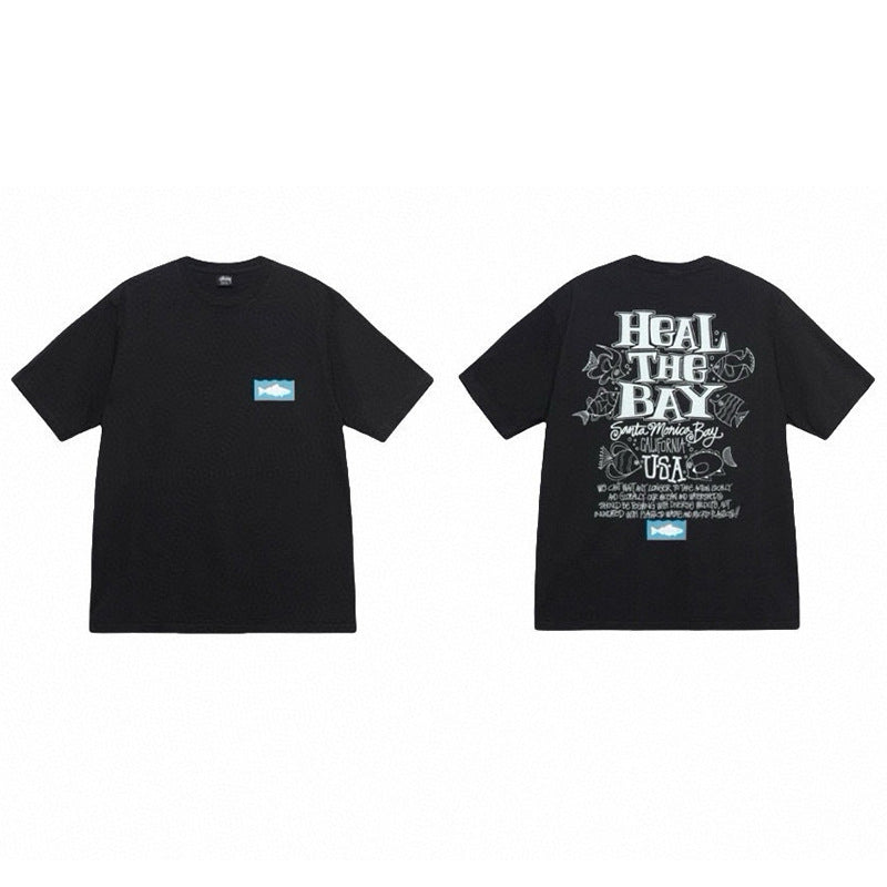 Stussy Graphic Print Collection Loose Casual Short Sleeve T-Shirt